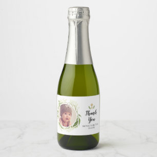 Greenery Cross Photo Mini champagne Bottle Label