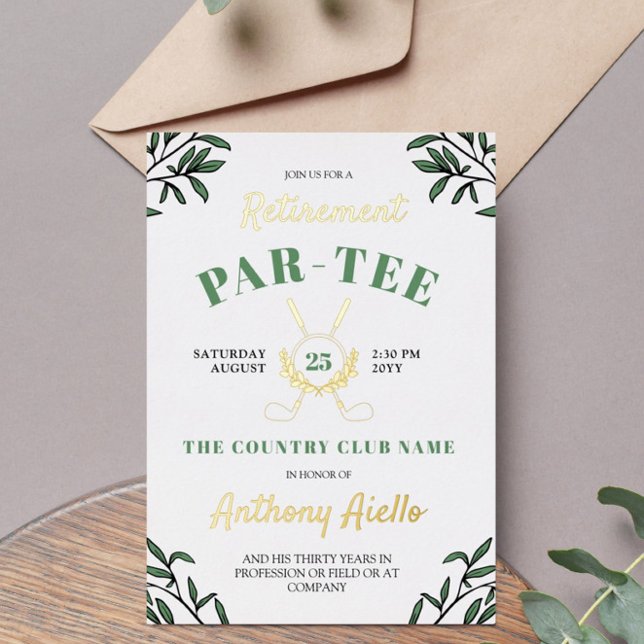 Greenery Crossed Golf Clubs Retirement Party (Creator Uploaded)