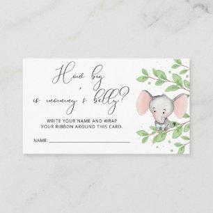 Greenery Cute Elephant How Big is Mummy's Belly  Enclosure Card