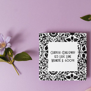 Greenery Damask address Self-inking Stamp