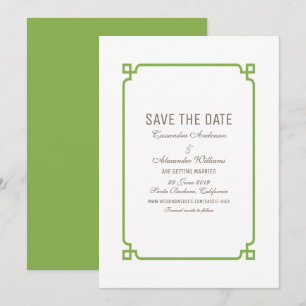 Greenery Deco Chic Save the Date Invite