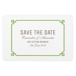 Greenery Deco Chic Save the Date Magnet