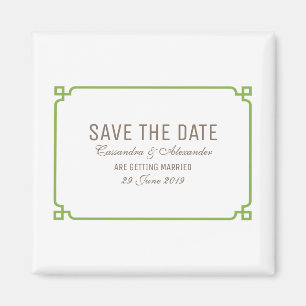 Greenery Deco Chic Save the Date Magnet