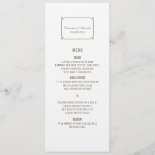 Greenery Deco Chic Wedding Menu