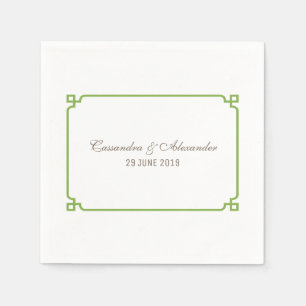 Greenery Deco Chic Wedding Napkin