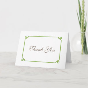Greenery Deco Chic Wedding Thank You Card