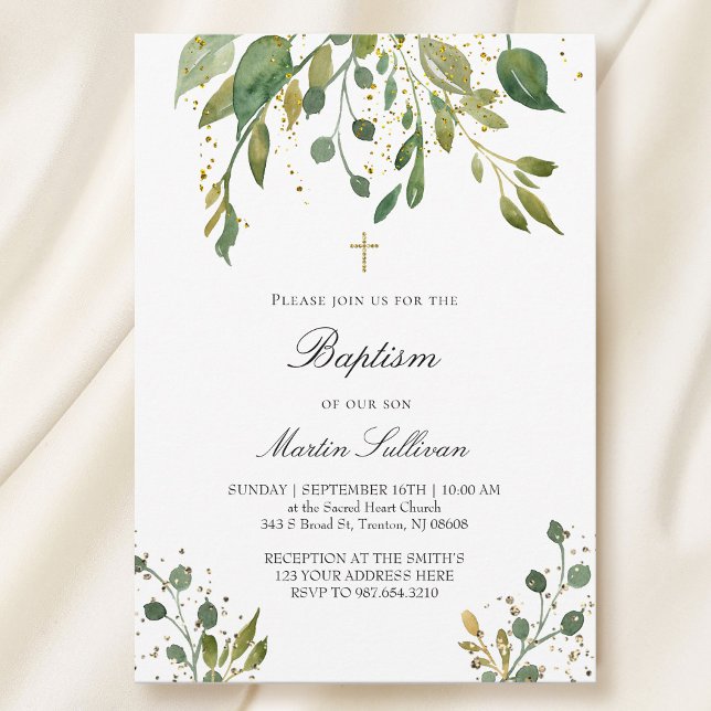 greenery design | Baptism Invitation (Creator Uploaded)