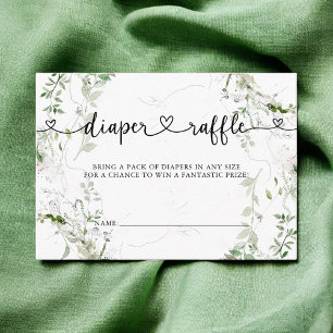 Greenery Diaper Raffle Baby Shower Enclosure Card