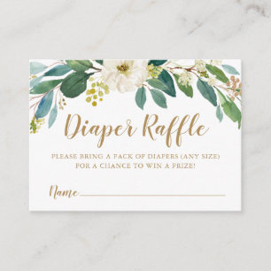 Greenery Diaper Raffle Insert Card