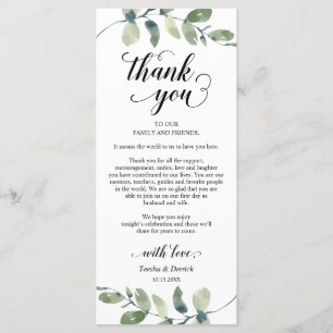 Greenery, Dinner Place Setting Thank You Card