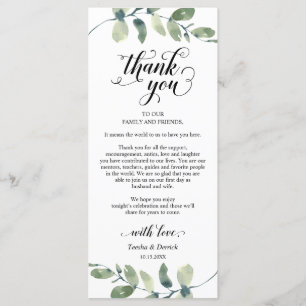 Greenery, Dinner Place Setting Thank You Card