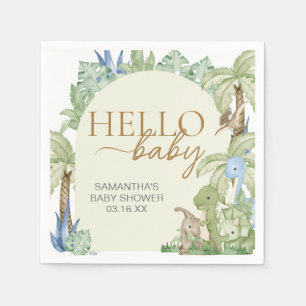 Greenery Dinosaur Baby Shower Napkin