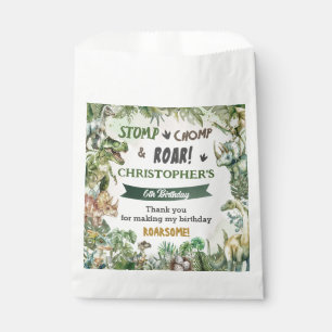 Greenery Dinosaurs Jurassic Boy Birthday Party Favour Bags
