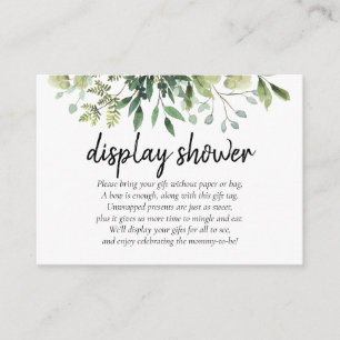 Greenery Display Shower Gift Request Enclosure