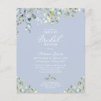 Greenery Drive By Bridal Shower Budget Invitation