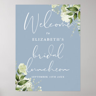 Greenery Dusty Blue Bridal Luncheon Welcome Sign