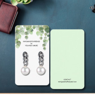 Greenery Earring Display Business Card