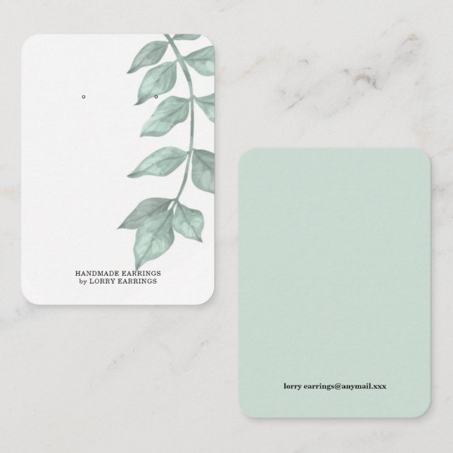 Greenery  Earring Display  Business Card (Front/Back)