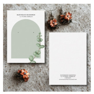 Greenery Earring Display Holder Business Card
