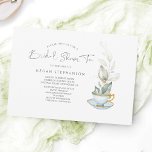 Greenery Elegant Bridal Shower Tea Invitation<br><div class="desc">Dreamy greenery and cup bridal shower tea invitations</div>