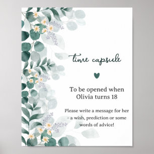 Greenery Elegant Eucalyptus Time Capsule    Poster