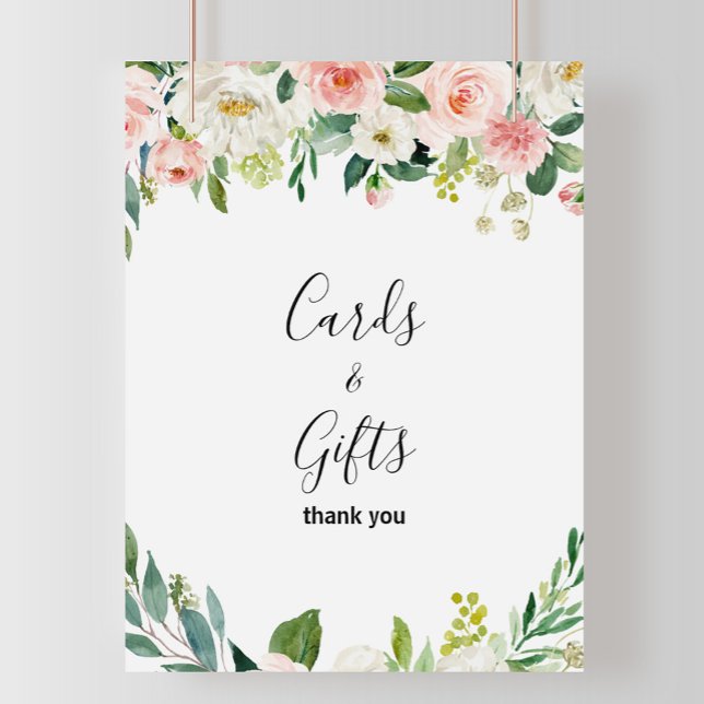 Greenery Elegant Floral Cards and Gifts Sign (Creator Uploaded)