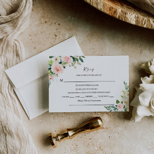 Greenery Elegant Floral Rsvp Menu Choice