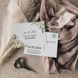 Greenery Elegant Floral Save the Date Card
