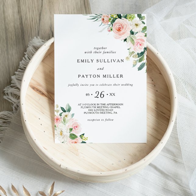 Greenery Elegant Floral Wedding Invitation (Creator Uploaded)
