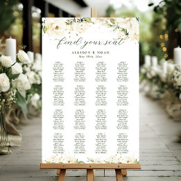 Greenery Elegant Rose floral find your seat Poster