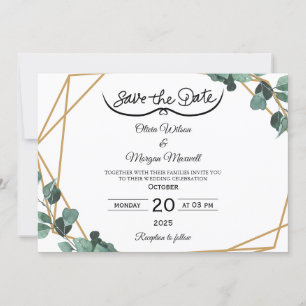 Greenery Elegant Save The Date Invitation