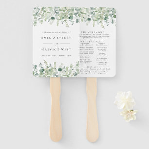 Greenery Elegant Wedding Program Fans