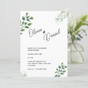 Greenery Elopement Wedding Invitation