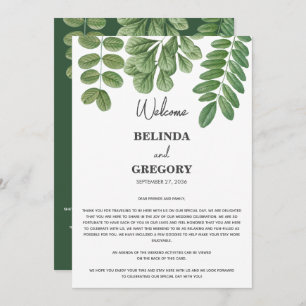 Greenery Emerald Green Wedding Itinerary Programme