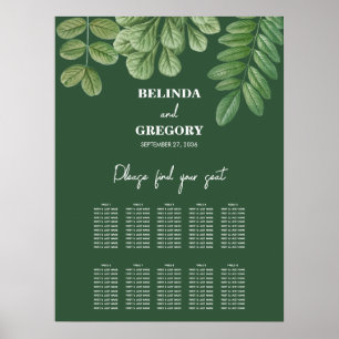 Greenery Emerald Green Wedding Seating Chart
