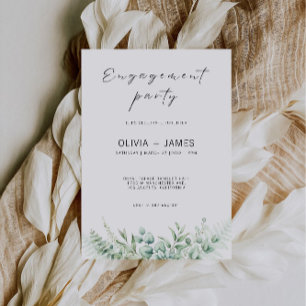 Greenery Engagement Party Wedding Invitation