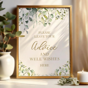 Greenery Eucalyptus Advice And Well Wishes Sign