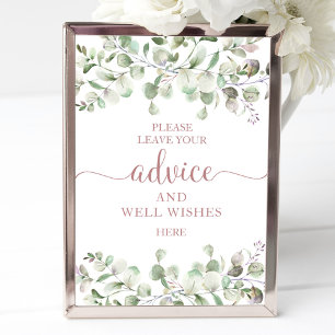 Greenery Eucalyptus Advice And Well Wishes Sign