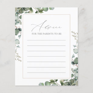 Greenery Eucalyptus Baby Shower Advice Card