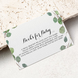 Greenery Eucalyptus Baby Shower Book Request Enclosure Card