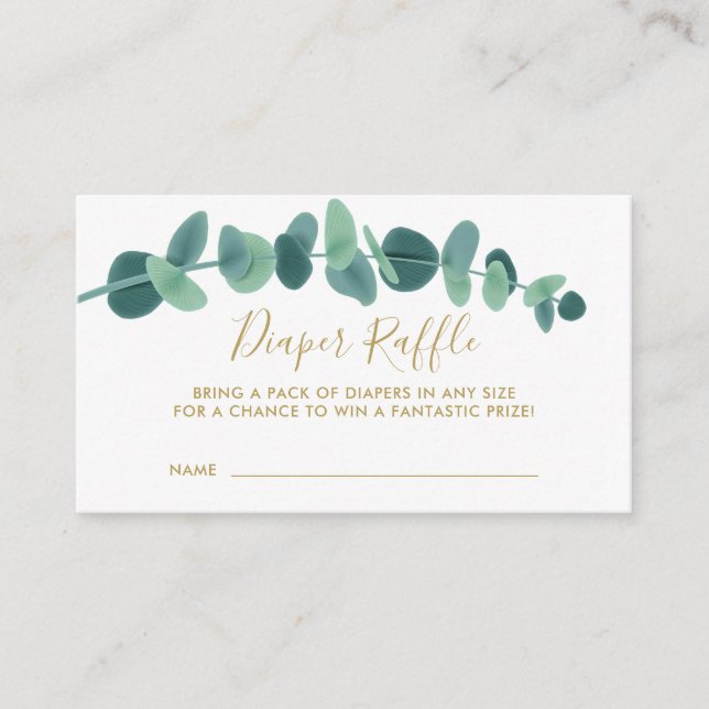 Greenery Eucalyptus Baby Shower Enclosure Card (Front)