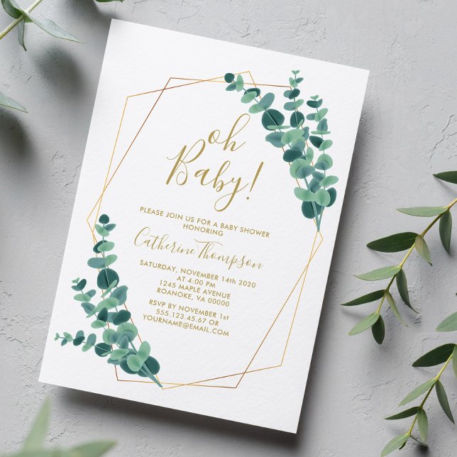 Greenery Eucalyptus Baby Shower Invitation (Creator Uploaded)
