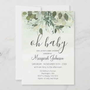 Greenery Eucalyptus Baby Shower Invitation
