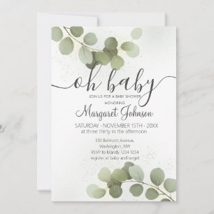 Greenery Eucalyptus Baby Shower Invitation