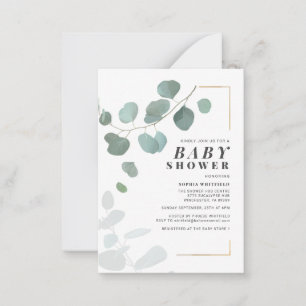 Greenery Eucalyptus Baby Shower Invitatition Card