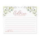 Greenery Eucalyptus Bridal Shower Advice Cards