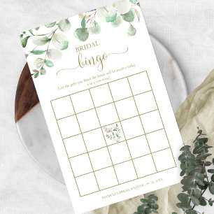 Greenery Eucalyptus Bridal Shower Bingo Flyer