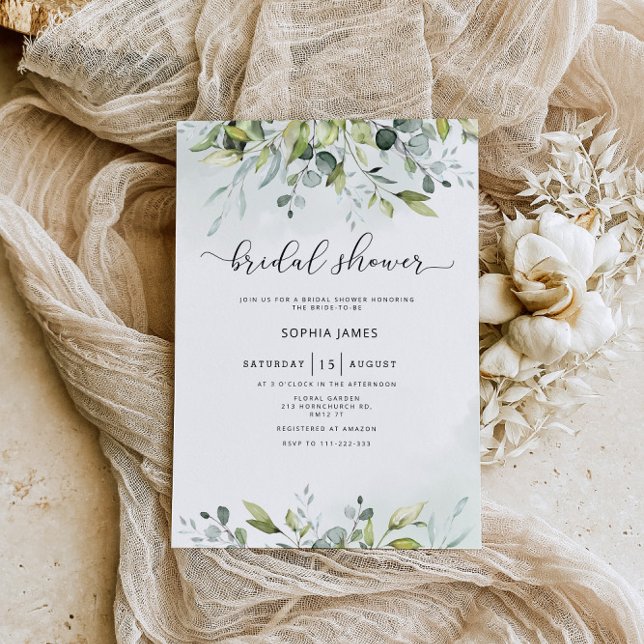 Greenery eucalyptus bridal shower invitation (Creator Uploaded)