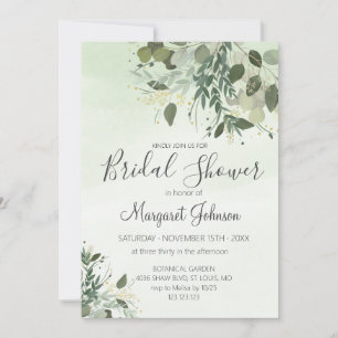 Greenery Eucalyptus Bridal Shower Invitation