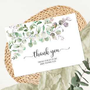 Greenery Eucalyptus Bridal Shower Thank You Card